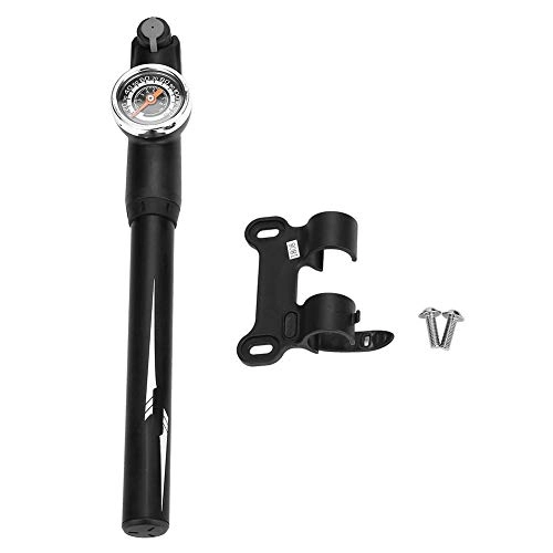 Bike Pump : Bicycle Pump-Tough-looking Bicycle Pump with Gauge with compact lock design(Black)