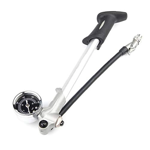 Bike Pump : Bicycle Shock Pump Gauge 300PSI Pressure Front Fork Rear Suspension Universal Valve for MTB Mountain Bike