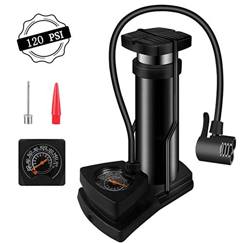 Bike Pump : Bike Foot Pump With Gauge, Portable Mini Bike Pump, Aluminum Alloy Foot Activated Cycling Tire Pump With Presta & Schrader Valve, Floor Pump For Bicycle, Motorbike And Ball