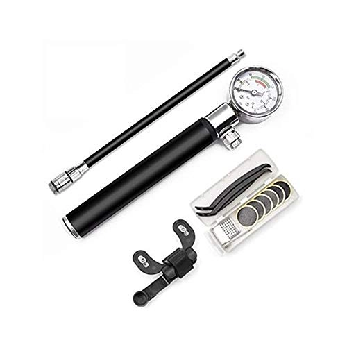 Bike Pump : Bike Pump Bicycle Pump Compatible with Pressure Gauge Valve High Pressure and Lightweight Tire Pump for Mountain and BMX Bicycles with Football Needle and Inflation Nozzle Easy to Operate and Carry