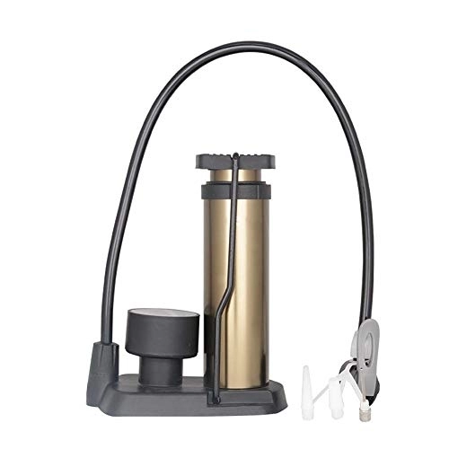 Bike Pump : Bike Pump Bike Pump with Gauge Includes Mount Kit Mini Bicycle Air Tire Pump for Bikes (Color : Gold, Size : 17.3×13.6cm)