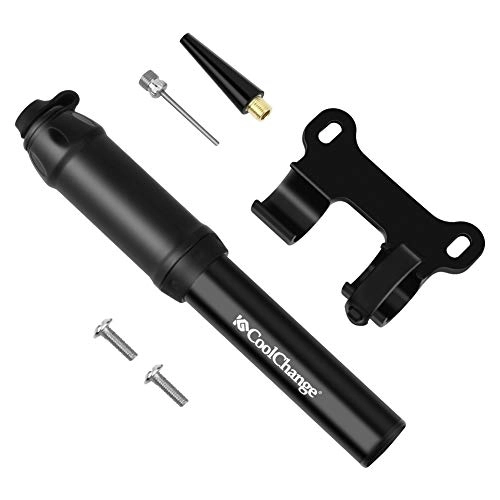 Bike Pump : Bike Pump Fits Presta and Schrader Valve, 120 PSI, Aluminum Alloy Portable Mini Bicycle Tire Pump, Ball Pump with Needle, Balloon Inflatable, Frame Mount - Black