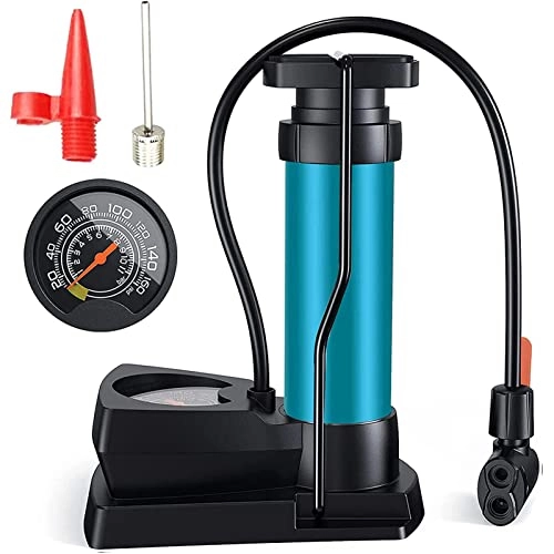 Bike Pump : Bike Pump, Floor Pumps with Pressure Gauge Tire Lightweight Portable Air Pump 160 PSI Mini Bicycle Pump with Presta & Schrader Valves for Road Mountain Bikes Motorcycle Balls Inflatable Toys