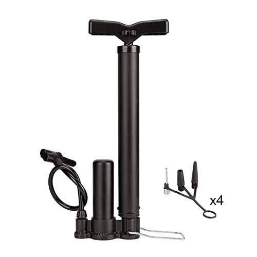 Bike Pump : Bike Pump Portable, Bicycle Tire Inflator with High-Pressure Buffer, Ergonomic Bike Floor Pump, Bicycle Air Pump with Inflation Needle Compatible with Universal Presta and Schrader Valve -130Psi Max