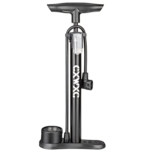 Bike Pump : Bike Pump with Pressure Gauge- 160 PSI Bicycle Floor Pump fits Presta & Schrader Valve - Bike Pump with Air Ball Pump Inflator