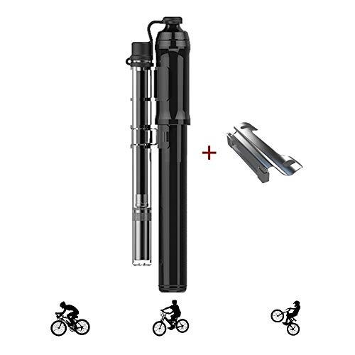 Bike Pump : Bike Pumps, Bicycle Pump 260PSI, Mini Portable Bike Pump Quick & Easy To Use, Football Pump Needles Fits Presta &Schrader Valve, Bicycle Tyre Pump for Road, Mountain and MTB, Frame-Mounted Pumps, Black
