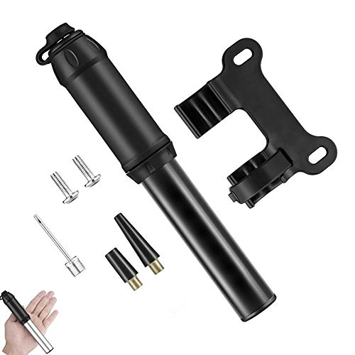 Bike Pump : Bike Pumps, Bicycle Pump Portable With 120 PSI, Mini Bike Pump Quick & Easy To Use, Football Pump Needles and Frame Mount Fits Presta &Schrader Valve, Bicycle Tyre Pump for Road, Mountain and BMX MTB