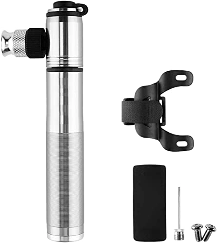 Bike Pump : bike pumps Mini Multifunction Bicycle Pump for Tires Accessories Easy Carry Bicycle Pump Handheld Tire Pump for Outdoor Basketball Football / 1694 (Color : Silver)