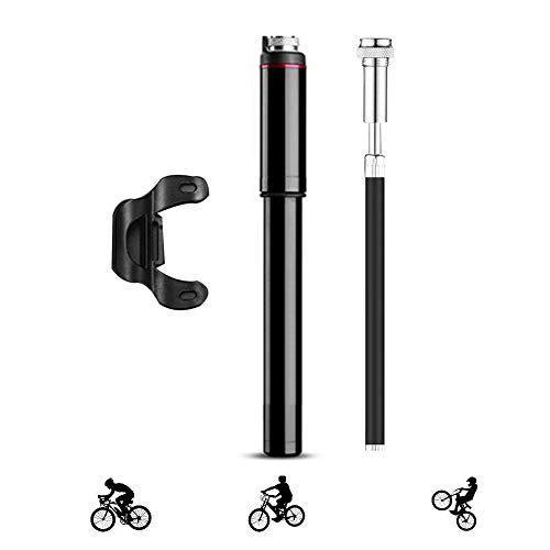 Bike Pump : Bike Pumps with Hidden High Pressure Meter, Bicycle Pump 150PSI, Mini Portable Bike Pump Quick & Easy To Use, Football Pump Needles Fits Presta &Schrader Valve, Bicycle Tyre Pump for Mountain MTB