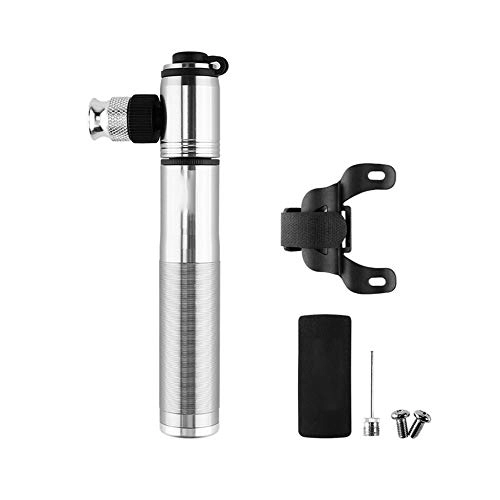 Bike Pump : Bike Tire Pump, 2 in 1 Mini Bike Energy Pump Portable Manual Lightweight Bicycle Tyre Pump for Road & Mountain & Bikes, Fit Gas Bottle Accurate Fast Inflation, Silver