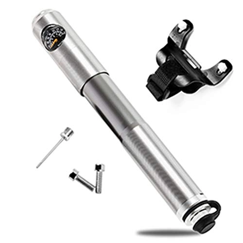 Bike Pump : Bike Tyre Pump with Gauge 160 PSI, Fits Presta and Schrader Valve, Mini Cycle Pressure Bicycle Pumps with Ball Needle for Mountain Road Bike