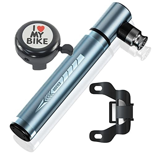 Bike Pump : Breadom Bike Pump, Mini Bicycle Pump, Suitable for Valve and Valve Bike Pumps Can be Installed on a Bicycle Rack, Giveaway car bell