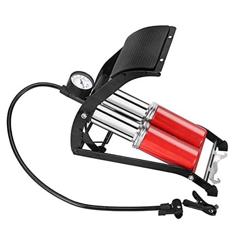 Bike Pump : BWHNER Double Cylinder Foot Air Pump - Aluminum Portable Floor Pumps, Precision Pressure Gauge High Pedal Inflator, for Bicycle, Scooter, Motorcycle, Car Pumping, Toys Balls Inflatable
