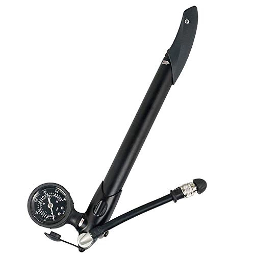 Bike Pump : BZLLW Portable Mini Bike Pump with Pressure Gauge and High Pressure Aluminum Alloy Mini Bicycle Pump, with Extended Soft Tube High Pressure Pump for Mountain Bicycle Motorcycle Ball