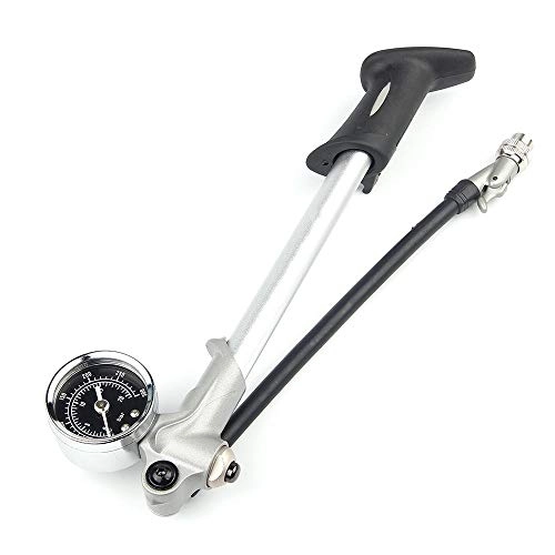 Bike Pump : CaoQuanBaiHuoDian Practical Bicycle Pump Bicycle Pump Mountain High Pressure Portable Tire Inflator Easy to Use (Color : Silver, Size : 255mm)