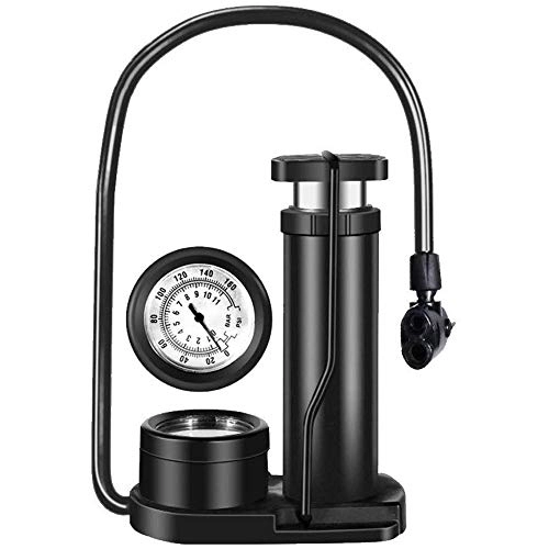 Bike Pump : CHENYE Foot Activated Bike Pump with Pressure Gauge Valve, No Valve Changing Required, Ball Needle and Inflation Cone Included, for Cycle Tire, Balls
