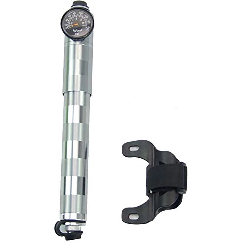 Bike Pump : CHSHY Mini Portable Bicycle Pump, 160Psl Aluminum Alloy Pump with Barometer, Suitable for Bicycles, Balls, Inflatable Toys