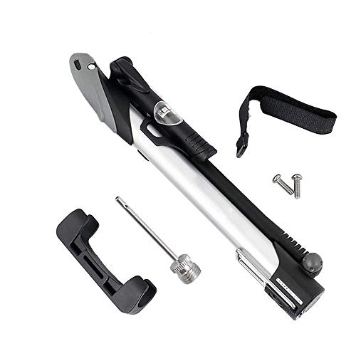 Bike Pump : COLiJOL Bike Pump Portable Bicycle Tire Air Pump and Pressure Gauge Folding Handle Mini Bicycle Pump Very Suitable for Mountain and Road Bike Electric Bicycle (Color : Silver, Size : 27.5Cm), Silver, 2