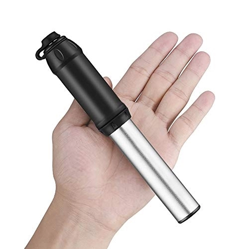 Bike Pump : Commuter Bike Pump Mini Portable Bicycle Hand Pump Compact and Lightweight Performance with Fixed Bracket Easy to Use (Color : Black Size : 180mm) (Silver 180mm)