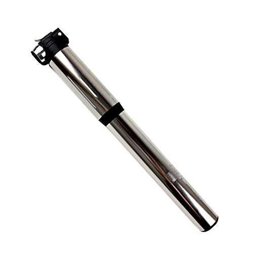 Bike Pump : Commuter Bike Pump Mini Riding Equipment Portable Bicycle Pump Aluminum Alloy High Pressure Easy to Use (Color : Silver Size : 230mm)