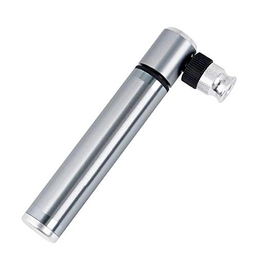 Bike Pump : Commuter Bike Pump Portable Mini Bicycle Pump Aluminum Alloy Manual Inflatable Cycling Equipment Easy to Use (Color : Silver Size : 130mm)