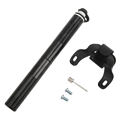 Bike Pump : Compact Mini Bike Tire Pump with Barometer and Telescopic Hose - Fits American and Presta Valve Types - Portable and Lightweight - Ideal for Road and Mountain Bikes