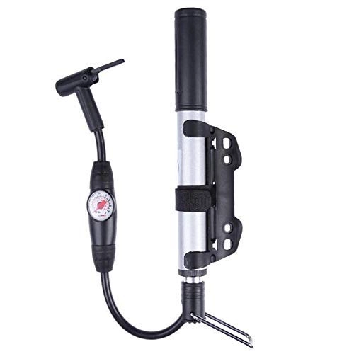 Bike Pump : CPAZT Bike pump Mini Bicycle Pump With Gauge Portable Aluminum Alloy Mountain Road Bike Air Cycling Tyre Hand Pressure Bicycle Hose Air Inflator YCLIN