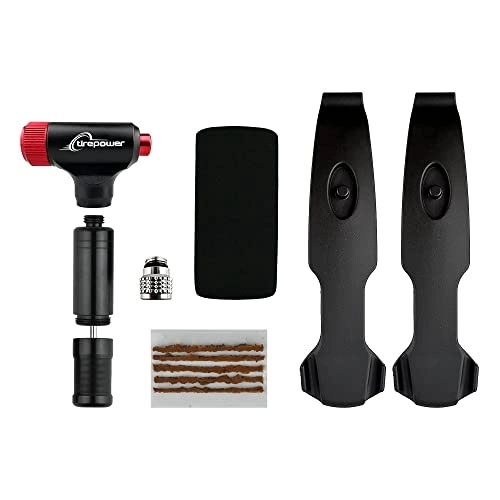Bike Pump : Ctrepower CO2 Inflator with Tubeless Bike Tire Repair Kit - Controllable Release - Schrader & Presta Valve Compatible - Bicycle Pump for Road & Mountain Bike - No CO2 Cartridges Included