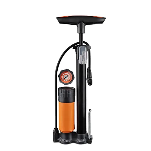 Bike Pump : CuisinSmart Bike Pump Portable, Bike Pump with Gauge, Universal Portable Bike Air Floor Pump, Household High Pressure Bike Tire Hand Inflator Pump For Bike Motorcycle orange