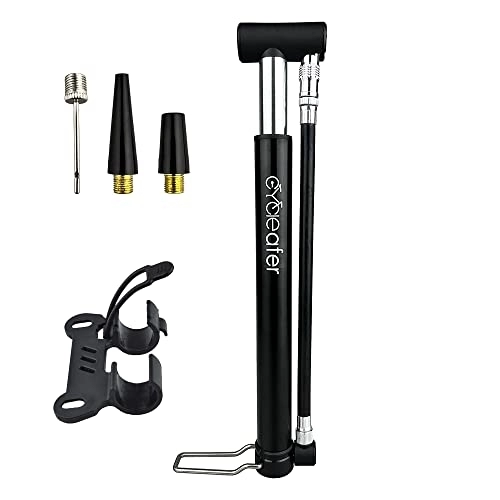 Bike Pump : Cycleafer® Mini Floor Pump Portable Tire Air Pump, Bicycle Accessories (BLACK)