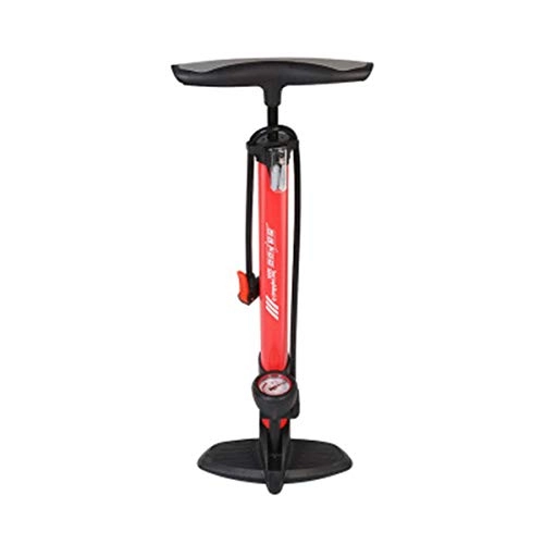Bike Pump : CYQAQ Bike Floor Pump with Pressure Gauge Schader and Presta Valve Types Easy To Use for Road Mountain Bikes for Volleyball Football etc, Red
