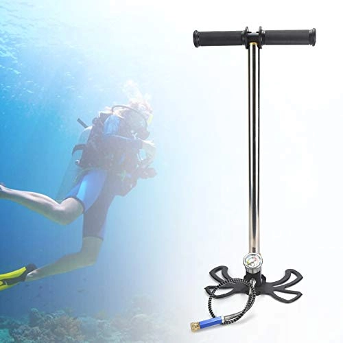 Bike Pump : DIFU Hand Pump Air Pump Bicycle Pump Portable High Pressure Air Pump with Oil and Water Separator up to 4500 PSI for Paintball Diving Bottle Filling Tyre Ball Air Rifle