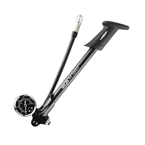 Bike Pump : DIYARTS Bicycle Pump Air Supply Inflator 300PSI High Pressure with Air Gauge Bleeder Foldable Hose for Fork Shock (Black)