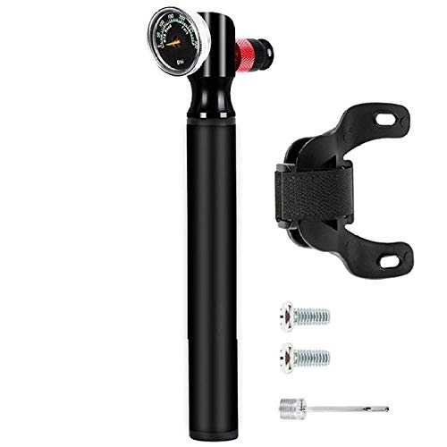 Bike Pump : DLSM Aluminum alloy precision mini pump 300PSI bicycle pump light and portable with precision barometer, two-way pump riding accessories