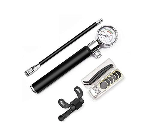 Bike Pump : DLSM Portable high-pressure pump, bicycle pump, aluminum alloy mountain bike pump, mini pump, suitable for road mountain bikes-C3