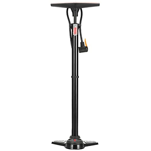 Bike Pump : DXIUMZHP Floor Pumps Bicycle Pump With Barometer, Stable And Portable Household Air Pump, Suitable For Valve Presta, Schrader, General Purpose For Car And Motorcycle (Color : Black, Size : 68 * 23cm)