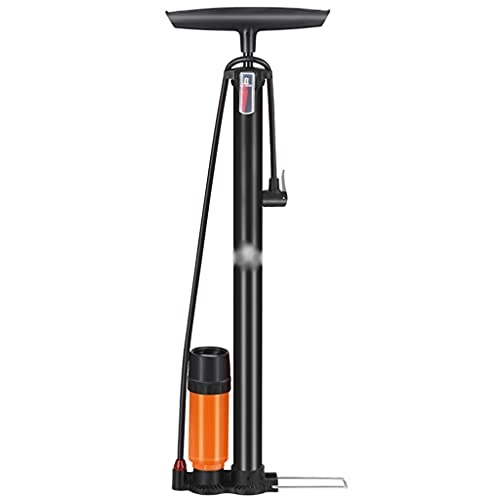 Bike Pump : DXIUMZHP Floor Pumps Bike Tire Pump Bicycle Air Pump With Barometer, High-pressure Household Pumps, Inflatable Ball Toys, Universal Adapter (Color : Black, Size : 64 * 20cm)