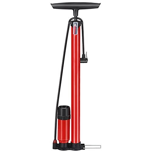 Bike Pump : DXIUMZHP Floor Pumps Bike Tire Pump Bicycle Air Pump With Barometer, High-pressure Household Pumps, Inflatable Ball Toys, Universal Adapter (Color : Red, Size : 64 * 20cm)