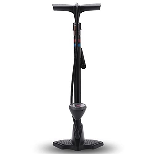 Bike Pump : DXIUMZHP Floor Pumps Bike Tire Pump Bicycle Floor Pump, Household Air Pump With Pointer Barometer, Ball Needle, Inflation Joint, Suitable For Presta, Schrader Valve (Color : Black, Size : 62 * 3.5cm)