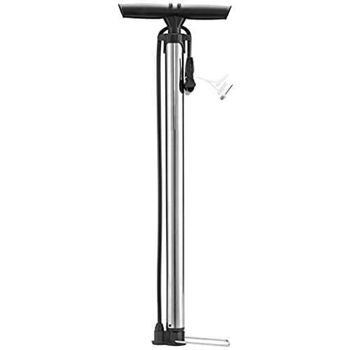 Bike Pump : DXIUMZHP Floor Pumps Floor Pumps Bicycle High Pressure Pump, 160PSI, Cold-resistant Trachea, With Ball Needle, Suitable For Presta, Schrader Valve (Color : Silver, Size : 63 * 20cm)