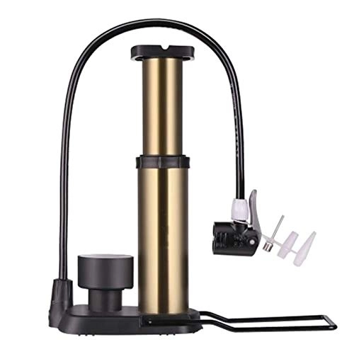 Bike Pump : DYecHenG Bike Pump High Pressure Bicycle Pump 160 Psi MTB Bike Air Inflator Portable Pump With Pressure Gauge Ultra-light Bike Pump for Road Mountain and Bikes (Color : Gold, Size : ONE SIZE)