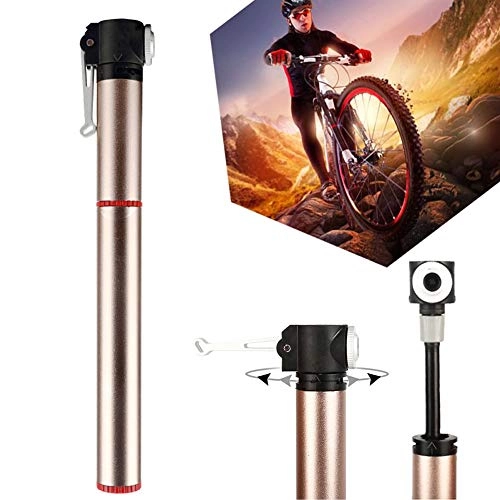 Bike Pump : DYWOZDP Portable Bike Pump, Aluminum Alloy Mini Bicycle Tire Pump, Telescopic Ball Pump with Needle, Compatible with Universal Presta And Schrader Valve