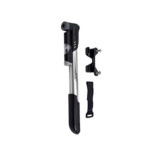 Bike Pump : Eastbride Mini bicycle pump, portable high-pressure air pump with barometer, Fits Presta & Schrader Valve, suitable for MTB basketball-Titanium