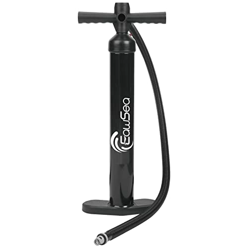 Bike Pump : EawSea Double Stroke Air Pump, Manual Pump with Pressure Gauge up to 18 PSI, SUP Air Pump Switchable from Double Stroke to Single Hub