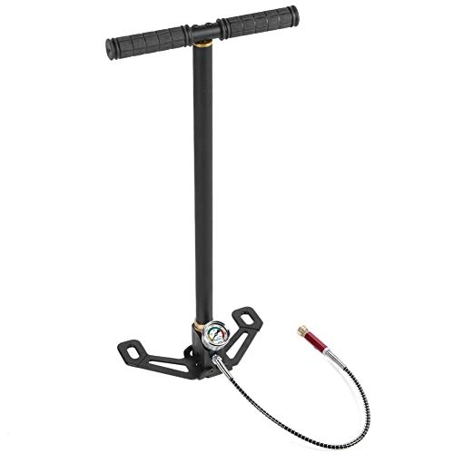Bike Pump : Ejoyous 4500psi Floor Pump, Foldable Bicycle 3-Stage Hand Pump Portable PCP Air Pump with Pressure Gauge for PCP Pistols Rifles and Air Guns Car Tires Motorcycle Tires Bicycle Tires