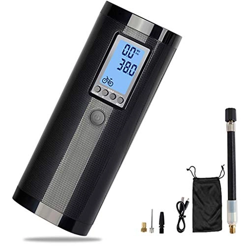 Bike Pump : ewrw Mini Portable Bike Pump, Smart Electric Inflator Compressor, Multifunctional Bicycle Car Cycling Tire Air Pressure Pump Rechargeable Power Bank, Emergency LED Light for Outdoor