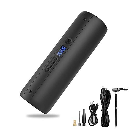 Bike Pump : Explopur Bike Electric Pump Rechargeable - 150PSI Bicycle Tire Pump with Car Charger DC Plug