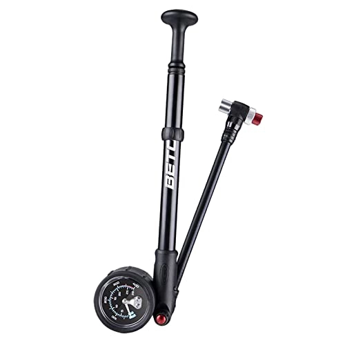 Bike Pump : F Fityle High Pressure Shock Pump, No Air Loss Nozzle [400PSI] MTB Bike Shock Pump for Fork & Rear with Gauge & Air Bleed Button for Shock Absorbers