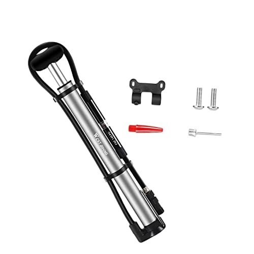 Bike Pump : F Fityle Inflation Mini Bicycle Tire Pump, Mountain and BMX Bikes, High Pressure 140PSI, silver