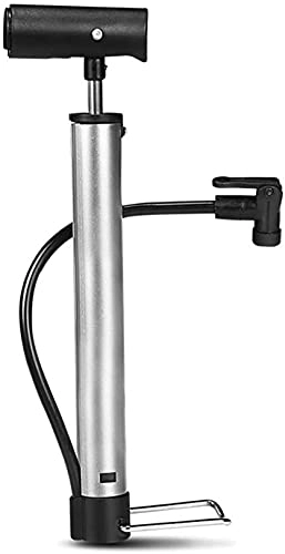 Bike Pump : FCPLLTR Aluminum alloy Lightweight Portable Bike Pump with Gauge Racing Bicycle Pump Road Bike Multi Functional Mini Air Inflator for (Color : Silver black) (Color : Silver Black)